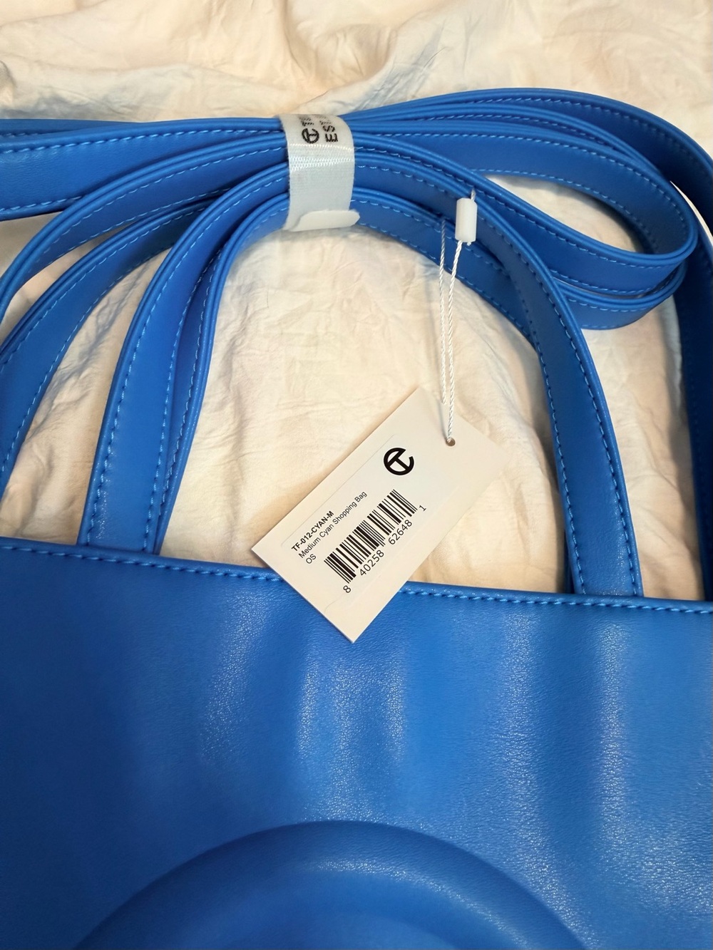 Telfar medium Cyan Shopping Bag - Iconic Logo Tote - NWT - Picture 5 of 5